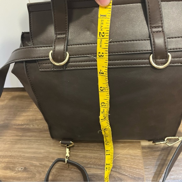 Nanette Lepore Brown Vegan Leather Logo Convertible Backpack - Picture 7 of 10